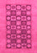 Machine Washable Checkered Pink Modern Rug, wshabs1499pnk