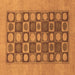 Square Machine Washable Checkered Brown Modern Rug, wshabs1499brn