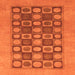 Square Machine Washable Checkered Orange Modern Area Rugs, wshabs1499org