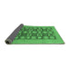 Sideview of Checkered Emerald Green Modern Rug, abs1499emgrn