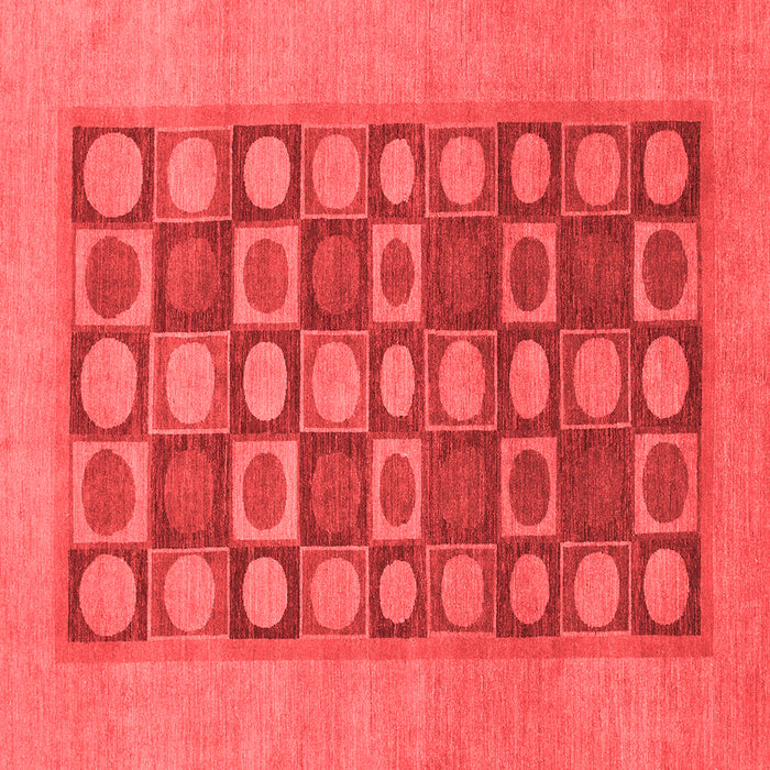 Machine Washable Checkered Red Modern Rug, wshabs1499red