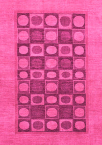 Checkered Pink Modern Rug, abs1499pnk