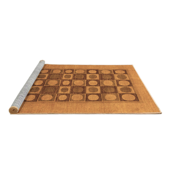 Sideview of Machine Washable Checkered Brown Modern Rug, wshabs1499brn