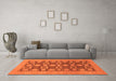 Machine Washable Checkered Orange Modern Area Rugs in a Living Room, wshabs1499org