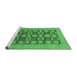 Sideview of Machine Washable Checkered Emerald Green Modern Area Rugs, wshabs1499emgrn