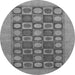 Round Checkered Gray Modern Rug, abs1499gry