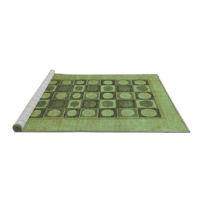 Sideview of Machine Washable Checkered Turquoise Modern Area Rugs, wshabs1499turq