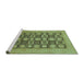 Sideview of Machine Washable Checkered Turquoise Modern Area Rugs, wshabs1499turq