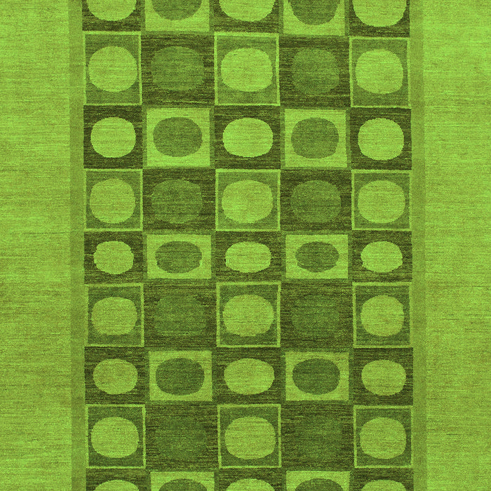 Machine Washable Checkered Green Modern Area Rugs, wshabs1499grn
