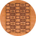 Round Machine Washable Abstract Red Rug, wshabs1499