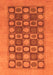 Machine Washable Checkered Orange Modern Area Rugs, wshabs1499org