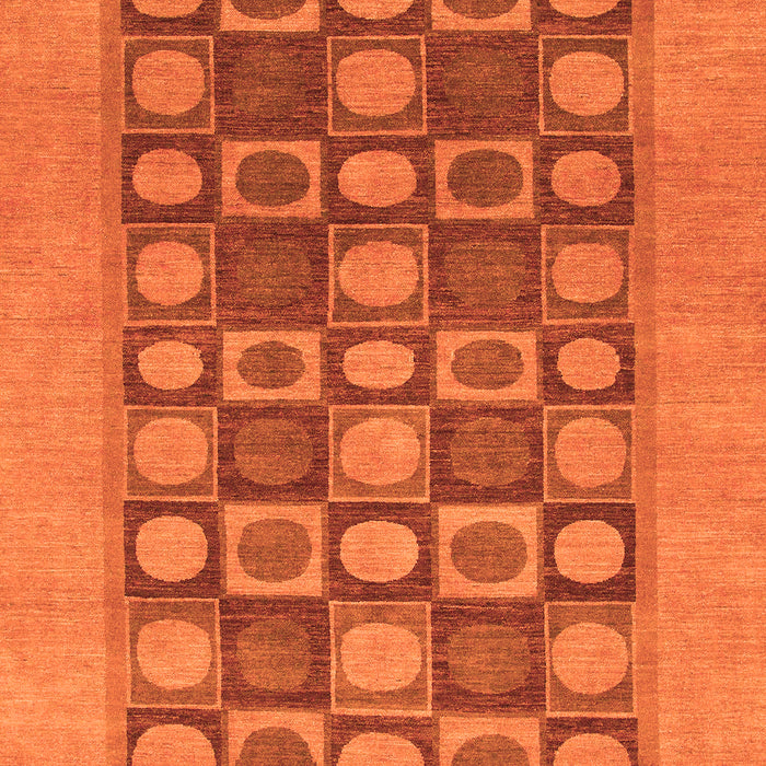 Machine Washable Checkered Orange Modern Area Rugs, wshabs1499org