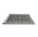 Sideview of Machine Washable Checkered Gray Modern Rug, wshabs1499gry