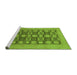 Sideview of Machine Washable Checkered Green Modern Area Rugs, wshabs1499grn