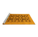 Sideview of Machine Washable Checkered Yellow Modern Rug, wshabs1499yw