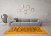 Machine Washable Checkered Yellow Modern Rug in a Living Room, wshabs1499yw