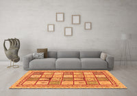 Machine Washable Abstract Orange Modern Rug, wshabs149org