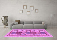 Machine Washable Abstract Purple Modern Rug, wshabs149pur