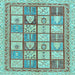 Square Abstract Light Blue Modern Rug, abs149lblu