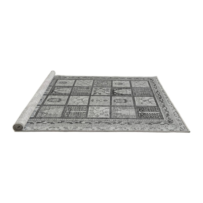 Sideview of Machine Washable Abstract Gray Modern Rug, wshabs149gry