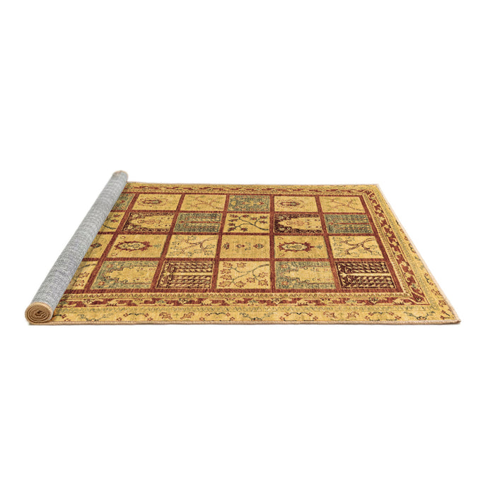 Sideview of Machine Washable Abstract Brown Modern Rug, wshabs149brn