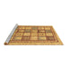 Sideview of Machine Washable Abstract Brown Modern Rug, wshabs149brn