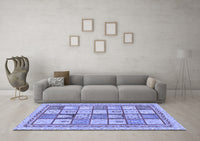 Machine Washable Abstract Blue Modern Rug, wshabs149blu