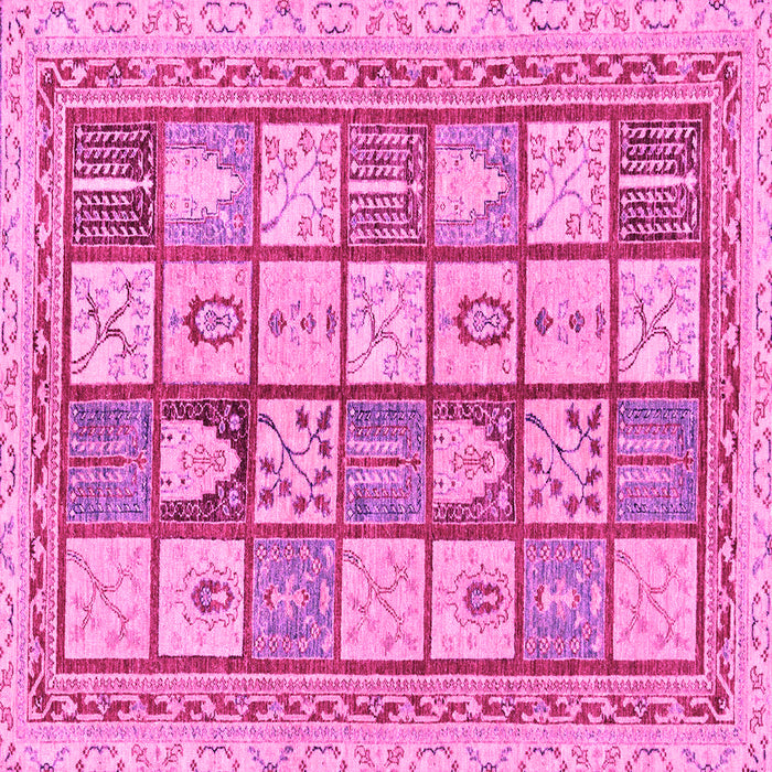 Square Machine Washable Abstract Pink Modern Rug, wshabs149pnk