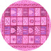 Round Abstract Pink Modern Rug, abs149pnk