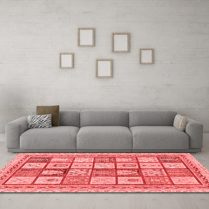 Modern Red Washable Rugs