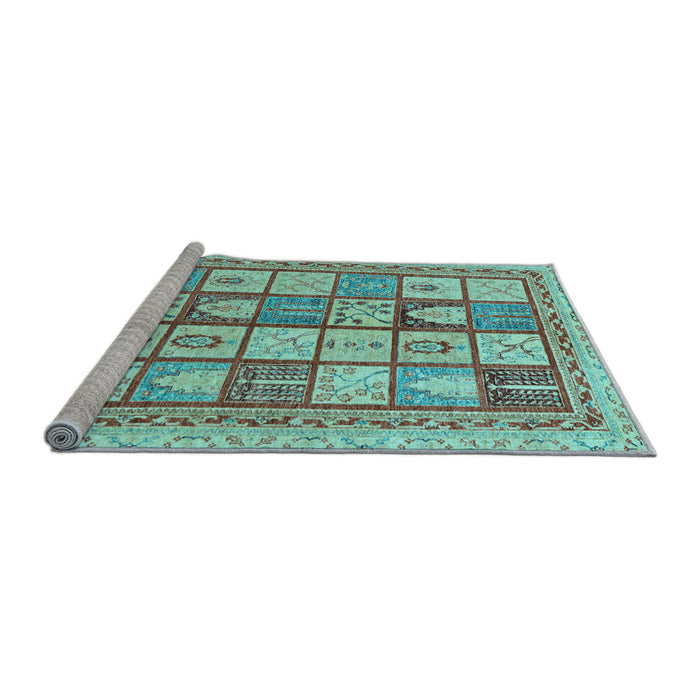 Sideview of Machine Washable Abstract Light Blue Modern Rug, wshabs149lblu