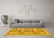 Machine Washable Abstract Yellow Modern Rug in a Living Room, wshabs149yw