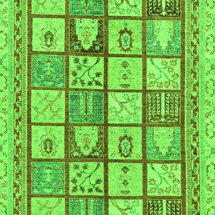 Machine Washable Abstract Green Modern Area Rugs, wshabs149grn