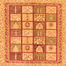 Square Abstract Orange Modern Rug, abs149org