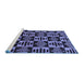 Sideview of Machine Washable Oriental Blue Modern Rug, wshabs14blu