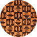 Round Oriental Orange Modern Rug, abs14org