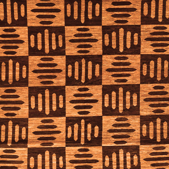 Square Machine Washable Oriental Orange Modern Area Rugs, wshabs14org