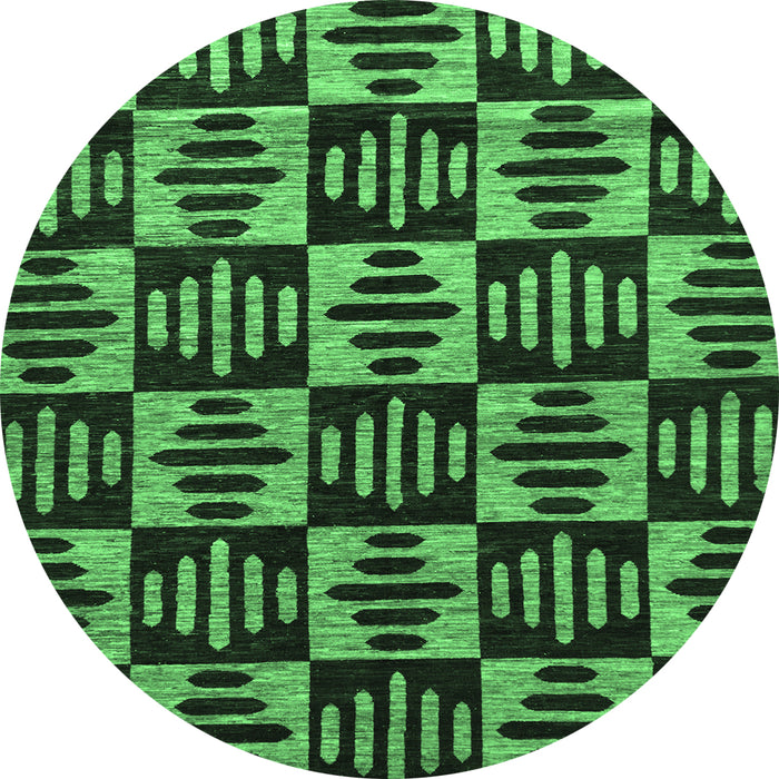 Round Oriental Emerald Green Modern Rug, abs14emgrn