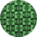 Round Oriental Emerald Green Modern Rug, abs14emgrn