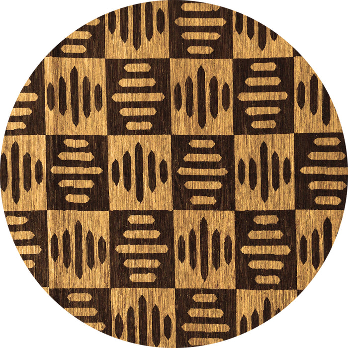 Round Oriental Brown Modern Rug, abs14brn