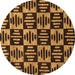 Round Oriental Brown Modern Rug, abs14brn