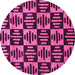 Round Machine Washable Oriental Pink Modern Rug, wshabs14pnk