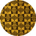 Round Oriental Yellow Modern Rug, abs14yw