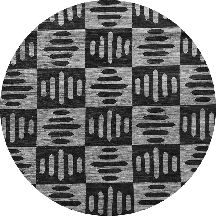 Round Oriental Gray Modern Rug, abs14gry