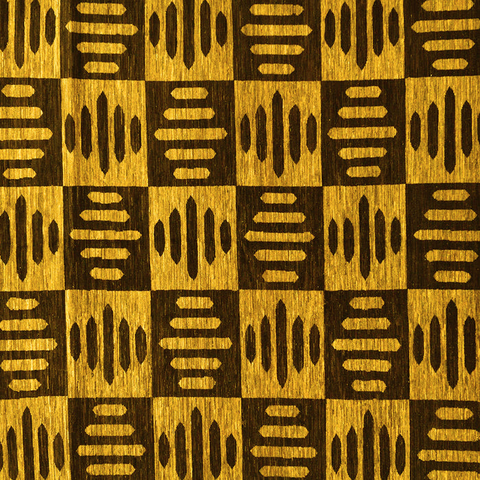 Square Machine Washable Oriental Yellow Modern Rug, wshabs14yw