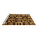 Sideview of Machine Washable Oriental Brown Modern Rug, wshabs14brn