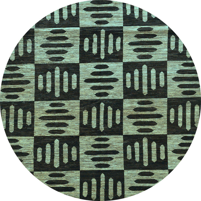 Round Oriental Light Blue Modern Rug, abs14lblu