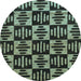 Round Oriental Light Blue Modern Rug, abs14lblu