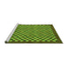 Sideview of Machine Washable Checkered Green Modern Area Rugs, wshabs1500grn