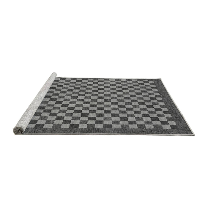 Sideview of Machine Washable Checkered Gray Modern Rug, wshabs1500gry